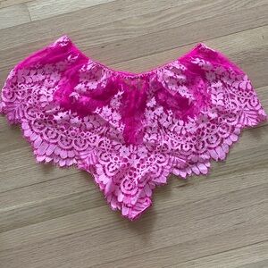 Victoria Secret hot pink lace bottom shorts